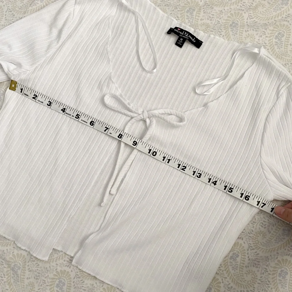 Mixed Threads (juniors) ribbed long sleeve cardi + cropped cami coord set, white - Picture 9 of 11